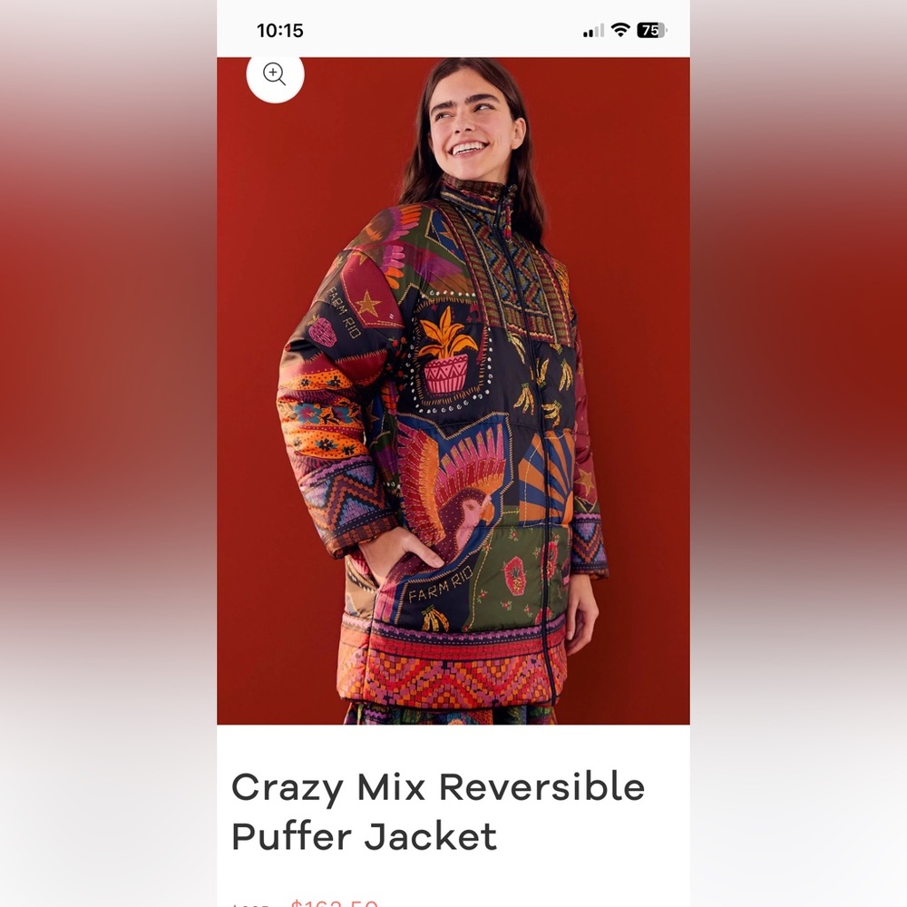 FARM Rio crazy mix puffer jacket - reversible